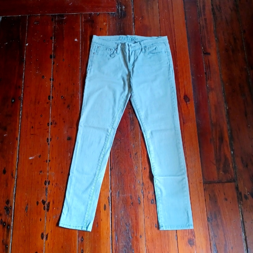 Seafoam/Mint Green Straight Leg Denim Jeans Women's 7/8
